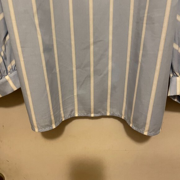 Express Mid top Blouse - Blue with White and Tan or Yellow Stripes - Size XL - Picture 7 of 8